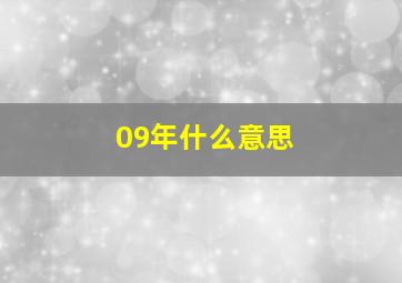 09年什么意思