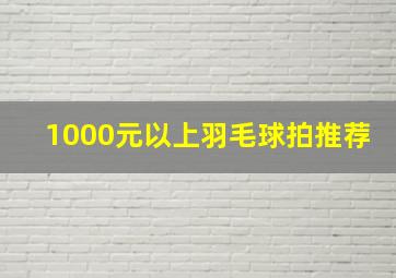 1000元以上羽毛球拍推荐