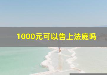 1000元可以告上法庭吗