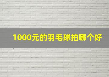 1000元的羽毛球拍哪个好