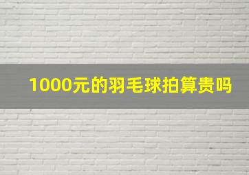 1000元的羽毛球拍算贵吗