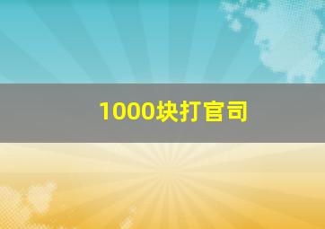 1000块打官司