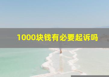 1000块钱有必要起诉吗