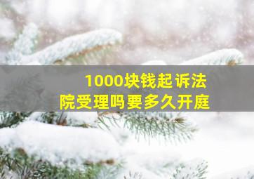 1000块钱起诉法院受理吗要多久开庭