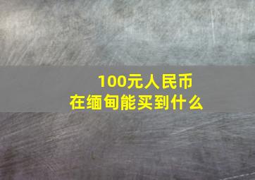 100元人民币在缅甸能买到什么