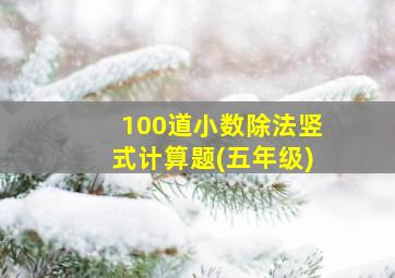 100道小数除法竖式计算题(五年级)