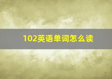 102英语单词怎么读