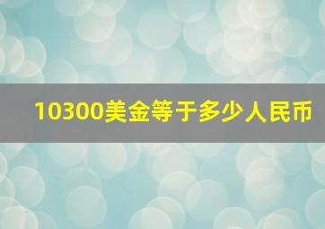 10300美金等于多少人民币