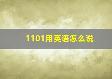 1101用英语怎么说