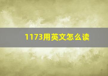 1173用英文怎么读