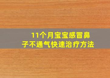 11个月宝宝感冒鼻子不通气快速治疗方法