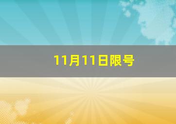 11月11日限号