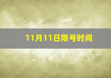 11月11日限号时间