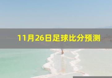 11月26日足球比分预测