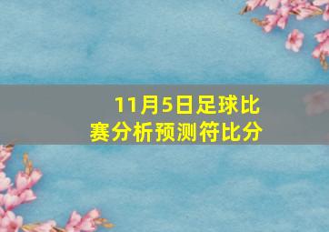 11月5日足球比赛分析预测符比分