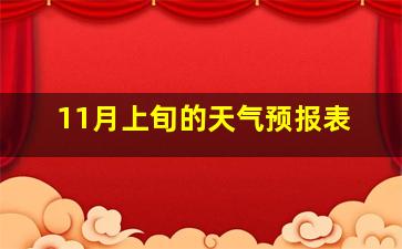 11月上旬的天气预报表