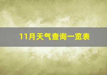 11月天气查询一览表