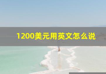 1200美元用英文怎么说