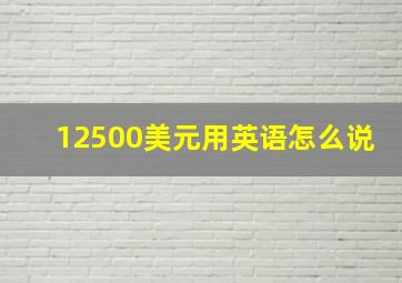 12500美元用英语怎么说