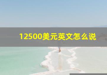 12500美元英文怎么说