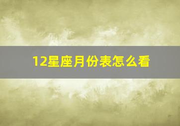 12星座月份表怎么看