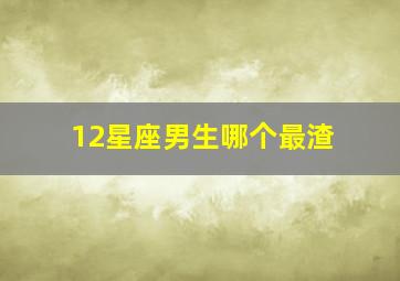 12星座男生哪个最渣