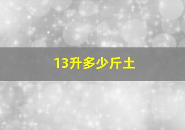 13升多少斤土