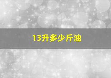 13升多少斤油