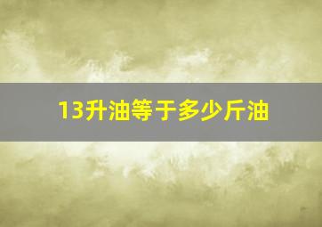 13升油等于多少斤油