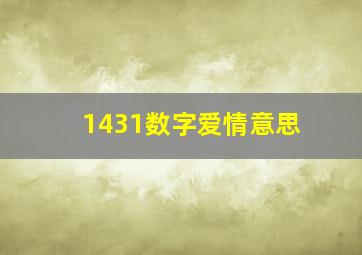 1431数字爱情意思