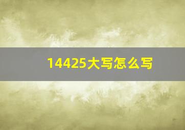 14425大写怎么写