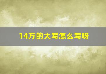 14万的大写怎么写呀