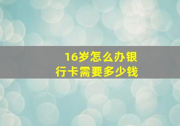 16岁怎么办银行卡需要多少钱