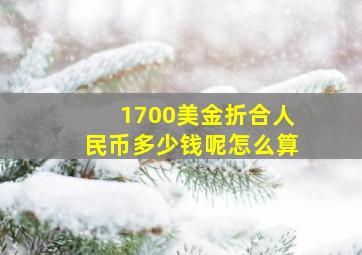 1700美金折合人民币多少钱呢怎么算