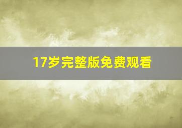 17岁完整版免费观看