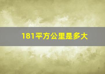 181平方公里是多大