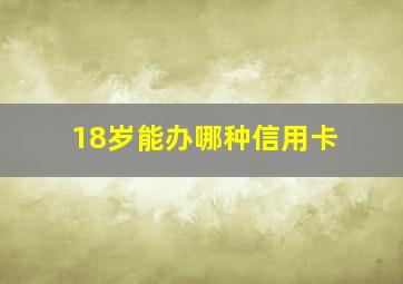 18岁能办哪种信用卡