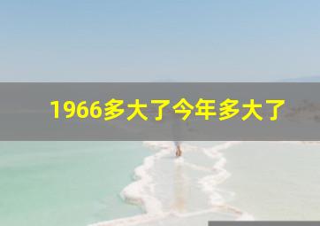 1966多大了今年多大了