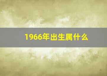 1966年出生属什么