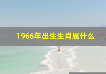 1966年出生生肖属什么