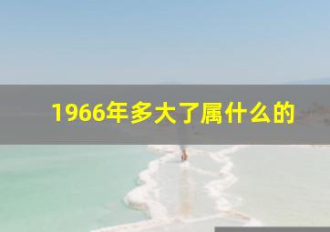 1966年多大了属什么的