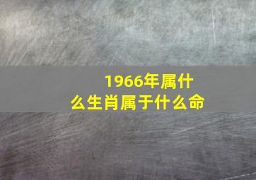 1966年属什么生肖属于什么命