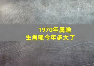 1970年属啥生肖呢今年多大了