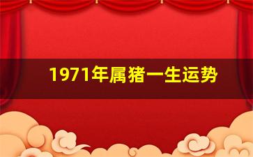 1971年属猪一生运势