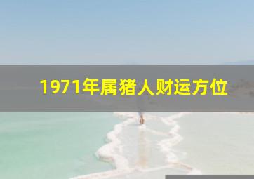 1971年属猪人财运方位