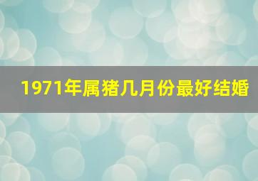 1971年属猪几月份最好结婚