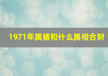 1971年属猪和什么属相合财