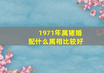 1971年属猪婚配什么属相比较好