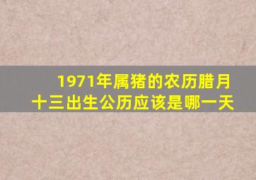 1971年属猪的农历腊月十三出生公历应该是哪一天