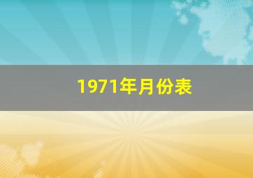 1971年月份表